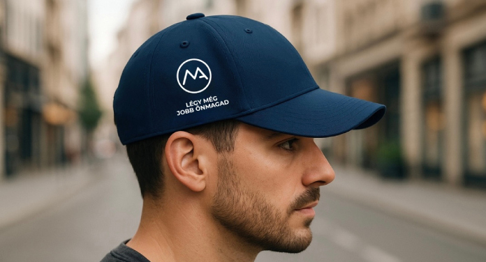Sapka MA logóval és szlogennel.
